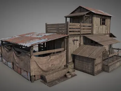Arizona Desert Shack v4 3D model