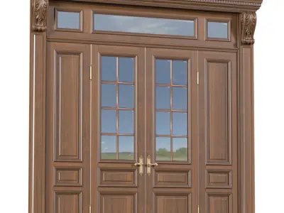 Outdoor Entrance classic door External Doors Exterior Door 3D model