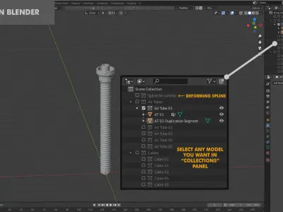 Sci-Fi subdiv tubes and cables volume 01 3D model