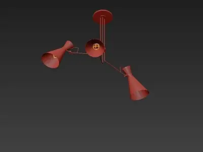 Simone three pendant lights hanging from ceiling 3D model