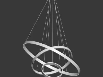 indoor modern circular ring chandelier 3D model