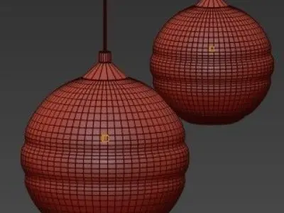 Blown Glass Clear Band Pendant 3D model
