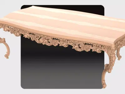 Carved dinner table for CNC 03 3D model