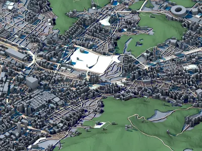 Busan South Korea Cityscape Haeundae Skyline Gwangan Bridge  3D model