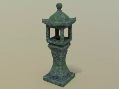 Old Stone Lantern Low-poly 3D model