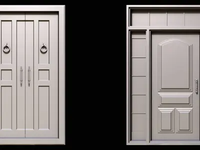 43 Door base Mesh Pack Low-poly 3D model