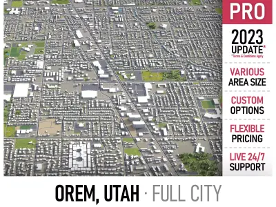 Orem - 3D City Model Low-poly 3D model