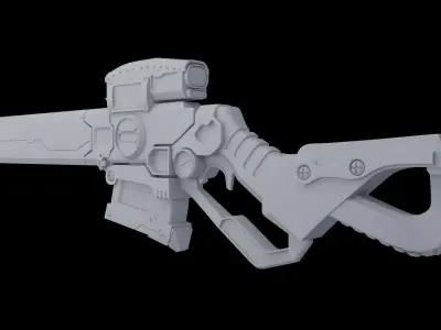Sci-Fi Rifle  Low-poly 3D model
