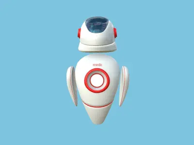 Flying Robot 08 Medic Doctor - Character SciFi Design Low-poly 3D model