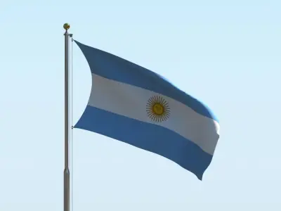 Animated Argentina Flag  3D model