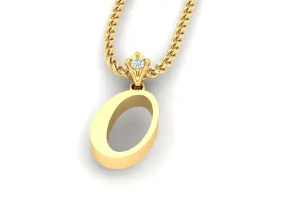 Alphabet V3 Light Gold  Font Pendant O 3D print model