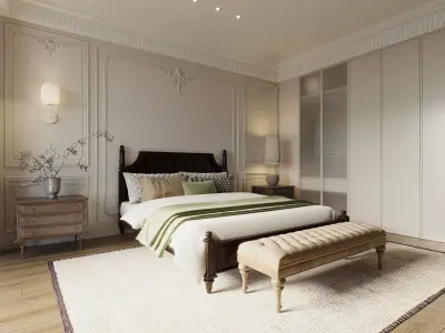 American Rustic Wood Style 3D Model 3D model