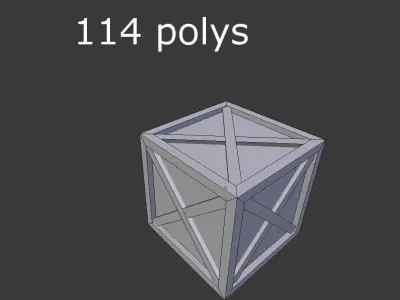 low poly wooden crate Low-poly 3D model