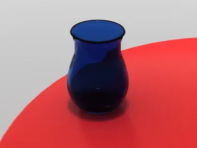 Table with Vase Free low-poly 3D model