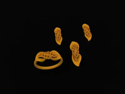 Graceful Glow Beautiful Pendant Set for Women 3D print model