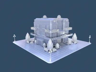 Model STYLIZED BUILDING - Hotel 3 3D model