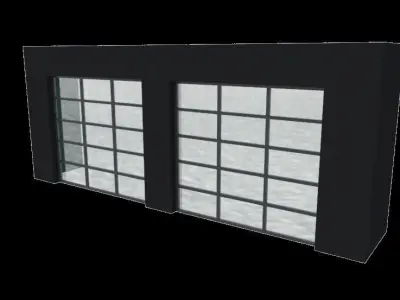 Modern glass panel Garage door for residential house 3D model