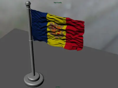 Andorra Flag 3D model