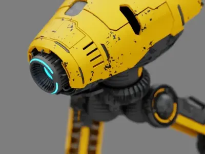 Combat DROID rigged character 3D model