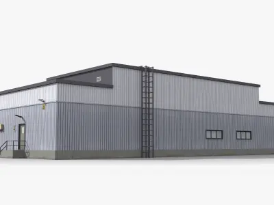 Factory x8 Low-poly 3D model