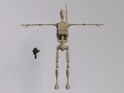 B1 Battle Droid Rigged 3D Asset - Clone Wars style 3D model