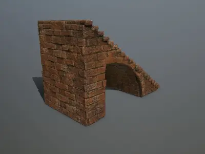 stairs brick arch Low-poly 3D model
