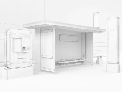 Stopping pavilion 3D model