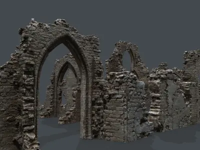 Ruin Gate Low-poly 3D model