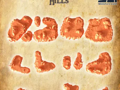 Modular Hills Tabletop Terrain 28 MM 3D print model