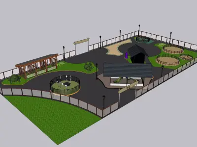 Petting Zoo 3D Model SketchUp Lumion Full Package  3D model