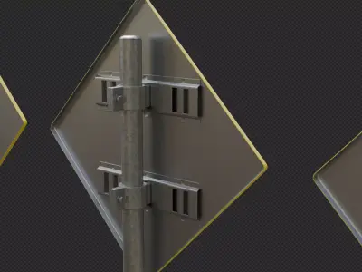 Tokyo Road Sign  Traffic Lights Ahead    Ready to Use Low-poly 3D model