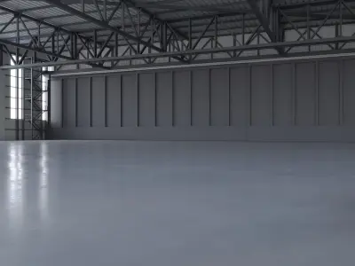 Airplane Hangar Interior 2 Low-poly 3D model