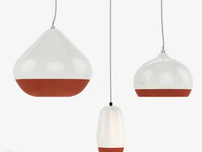 Terracotta Pendant Lights set Hand Eye Studio 3D model