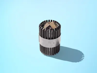 Trash Can Low-poly 3D model