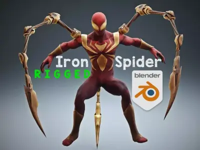 Iron spider man rigged 3D model