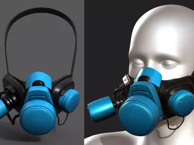 Gas mask helmet 3d safety isolated fantasy  Low-poly 3D model