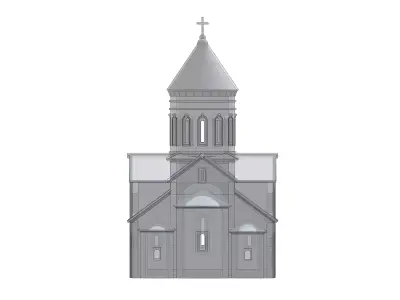 Georgian Orthodox Church Reconstruction Low-poly 3D model