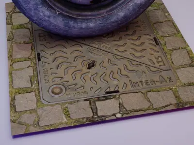 Cover manhole 01 Low-poly 3D model