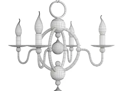 QUATREFOIL CHANDELIER Low-poly 3D model