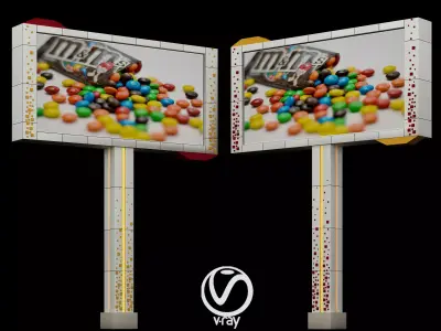 Billboard two candy billboards 3D model