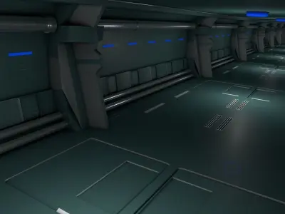 sci fi corridor 3D model 46