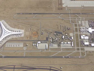 Kuwait Airport Low-poly 3D model