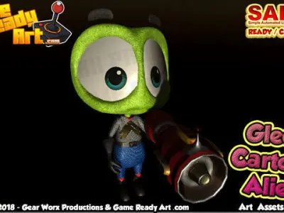 Gleek - Cartoon Alien Character Low-poly 3D model