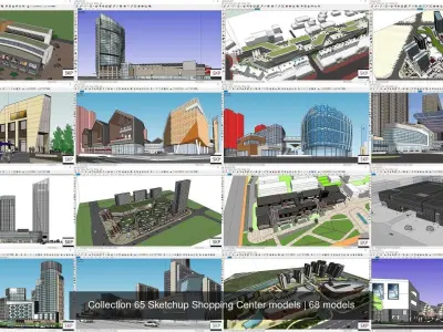 Collection 65 Sketchup Shopping Center models 3D Model Pack
