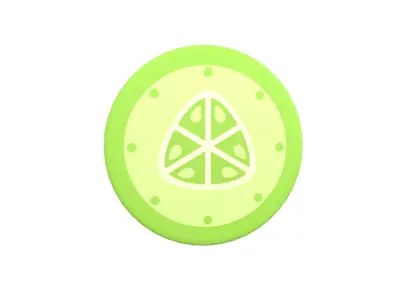 Cartoon Honeydew Slice v1 001 Low-poly 3D model