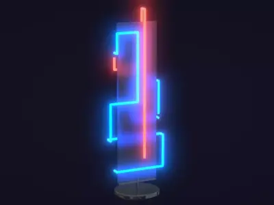 Neon lamp cyberpunk style 3D model