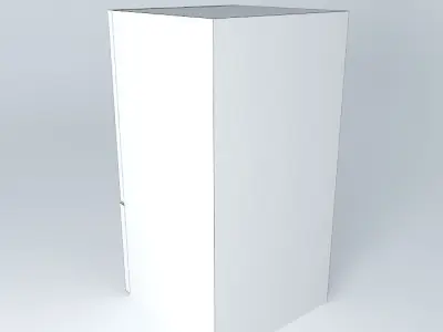 Large Refrigerator Double Door with freezer drawer 3D model