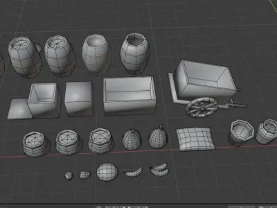 Market Items Low-poly 3D model