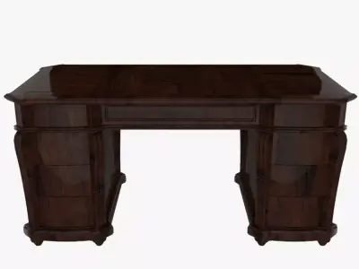 Ornate Office Desk Table Low-poly 3D model