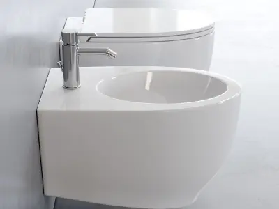 Esedra by SDR Ceramiche Fox Wall-Hung WC Low-poly 3D model